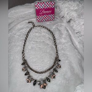 Premier Designs Pink and Silver Statement Necklace
